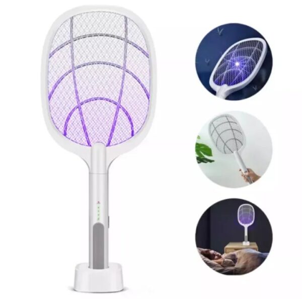 Electric Fly Swatter Operated Hand Mosquito Bug Insects Killer Anti Mosquito Racket - Image 3