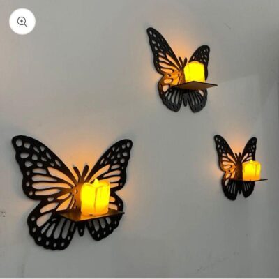 MDF Wall Decoration Butterfly, Pack of 3