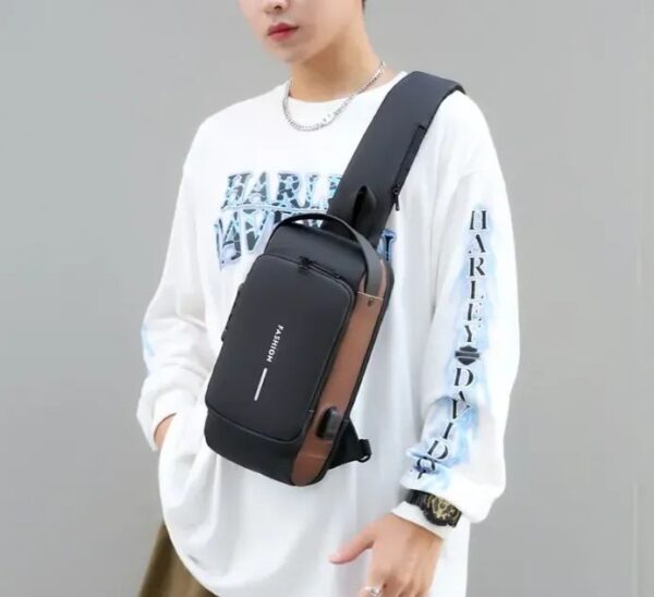 Chest Bag Multifunction Crossbody Sport Running Travel Sling Pack Anti theft USB Charge Shoulder Messenger Pack Luxury Brand Men - Image 2