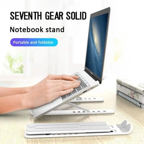 New High Quality Laptop Stand - Adjustable Portable Laptop Stand For Desk - Foldable Plastic Non-slip Stand For Laptop And Tablet - Image 2
