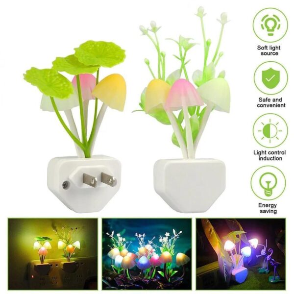1 Pc Mushroom Night Light Plug-in Sensor Lamp - Image 2